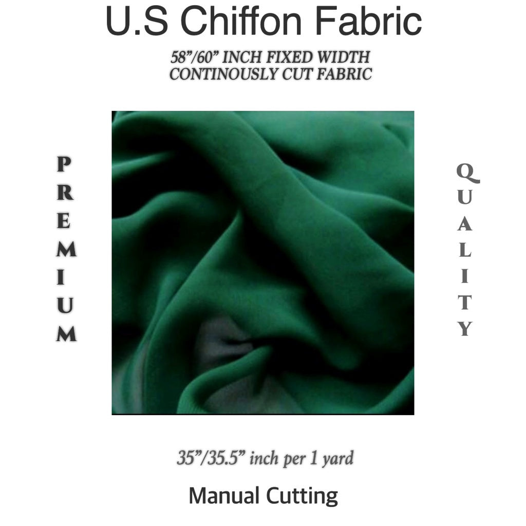 PREMIUM U.S CHIFFON FABRIC Per Yard [35/36" length 58"/60" inches FIXED WIDTH]
