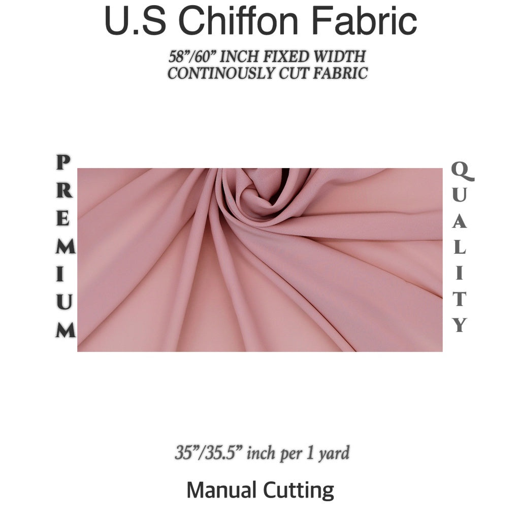 PREMIUM U.S CHIFFON FABRIC Per Yard [35/36" length 58"/60" inches FIXED WIDTH]