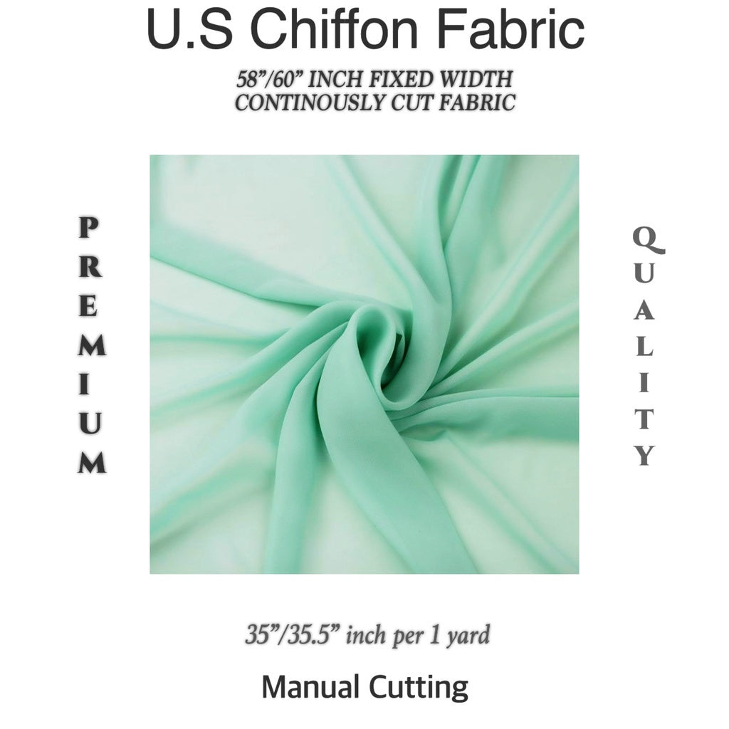 PREMIUM U.S CHIFFON FABRIC Per Yard [35/36" length 58"/60" inches FIXED WIDTH]