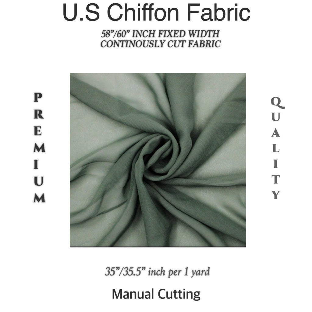 PREMIUM U.S CHIFFON FABRIC Per Yard [35/36" length 58"/60" inches FIXED WIDTH]