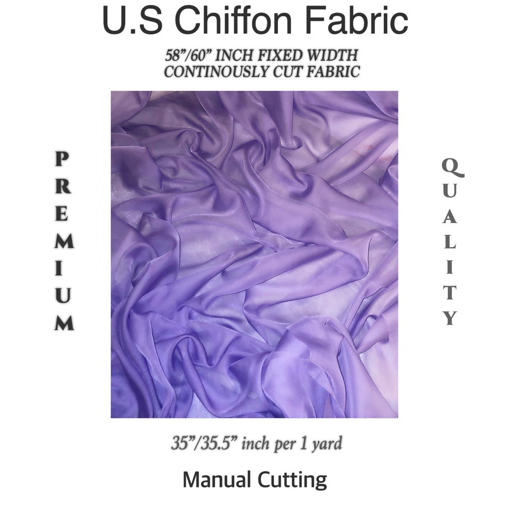 PREMIUM U.S CHIFFON FABRIC Per Yard [35/36" length 58"/60" inches FIXED WIDTH]