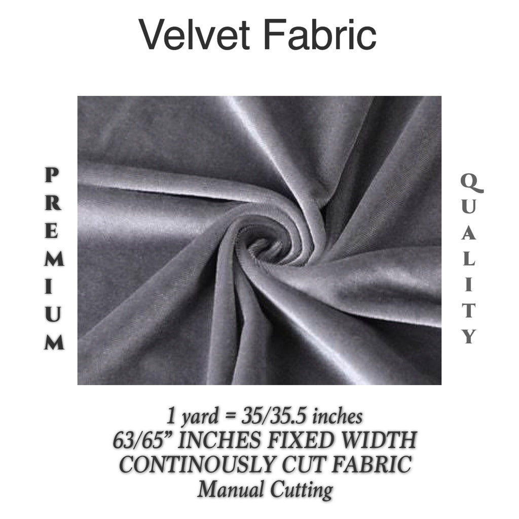 PREMIUM VELVET PER YARD  (CRUSHED STRETCHY VELVET AND VELOUR/SMOOTH ONE-WAY STRETCH VELVET)