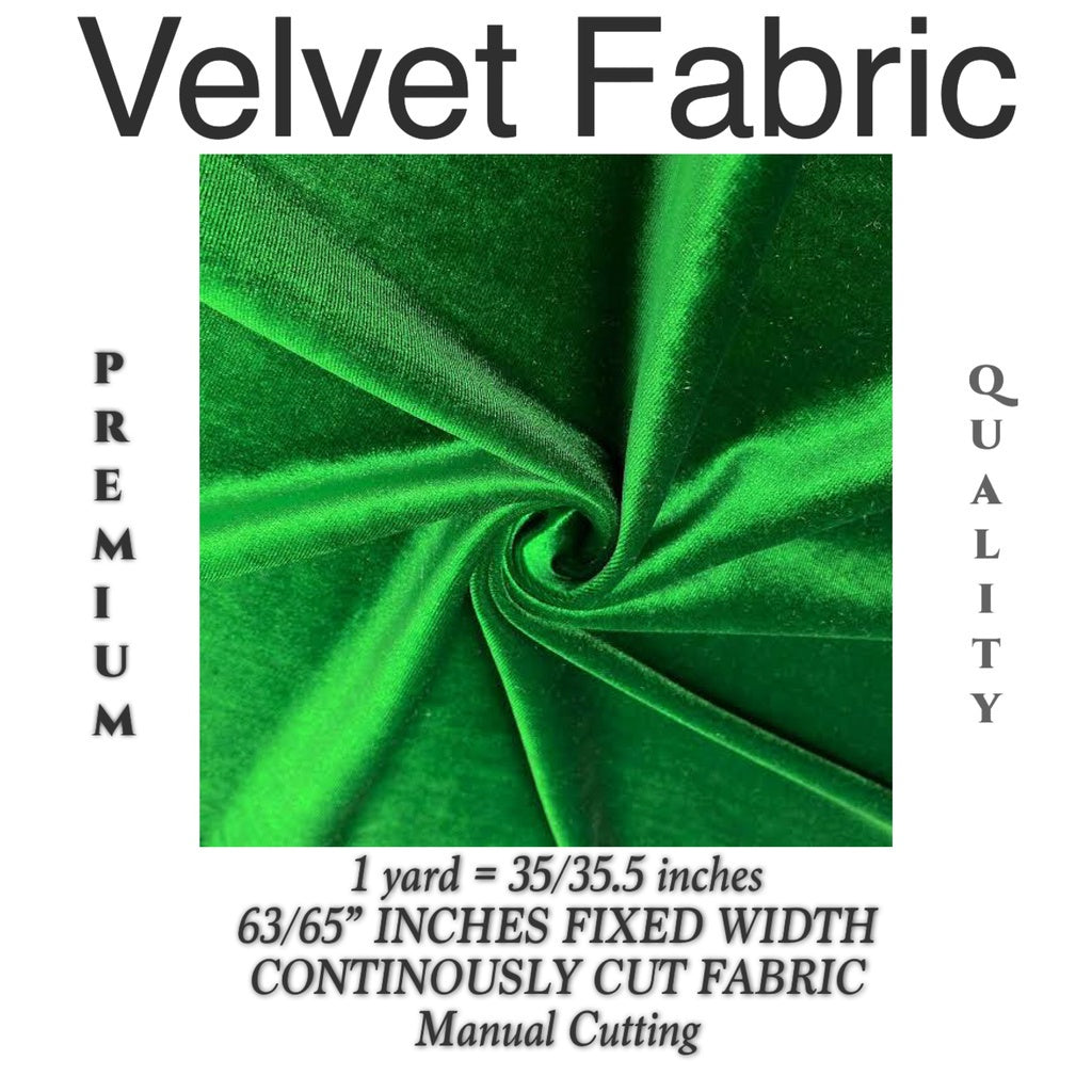 PREMIUM VELVET PER YARD  (CRUSHED STRETCHY VELVET AND VELOUR/SMOOTH ONE-WAY STRETCH VELVET)