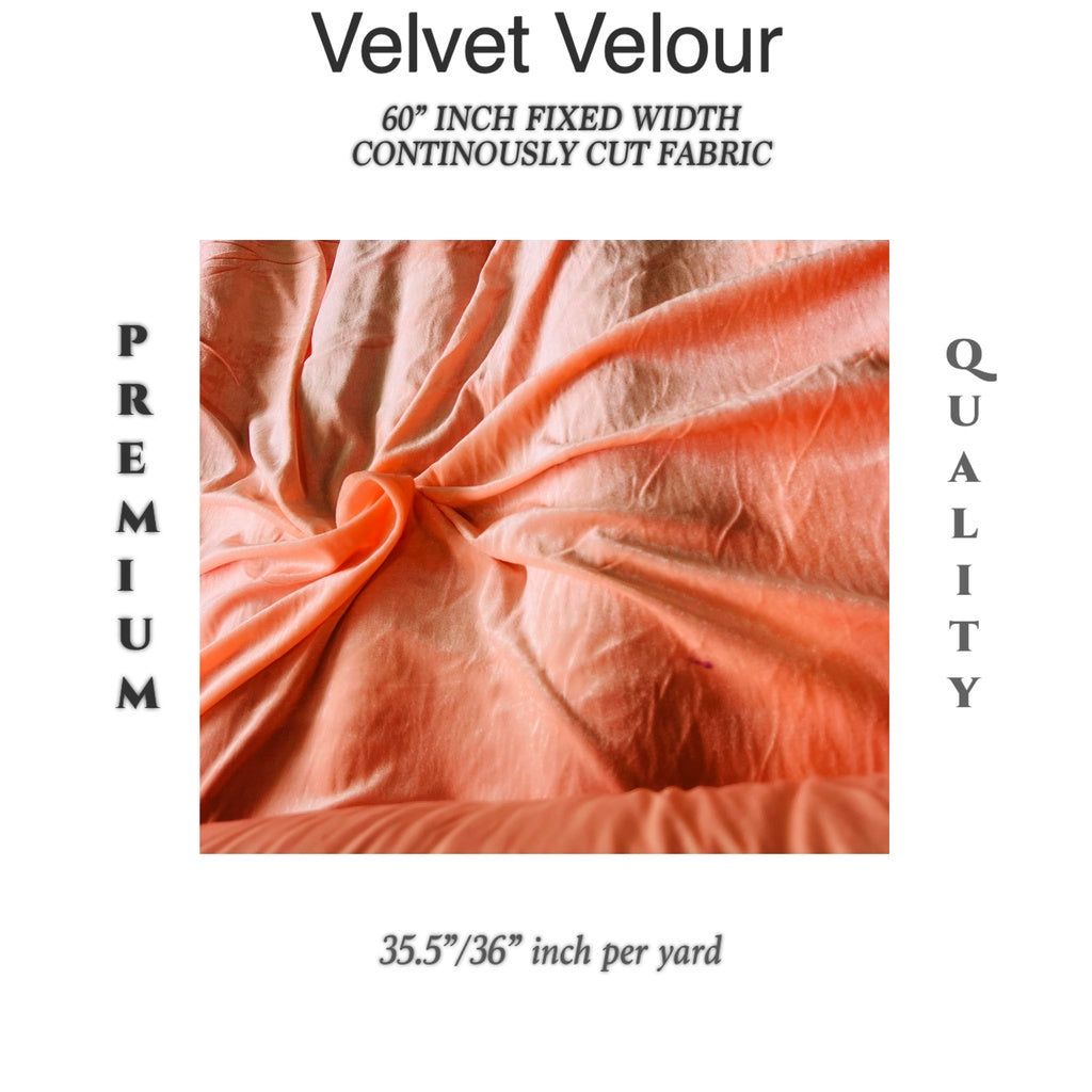 PREMIUM VELVET PER YARD  (CRUSHED STRETCHY VELVET AND VELOUR/SMOOTH ONE-WAY STRETCH VELVET)
