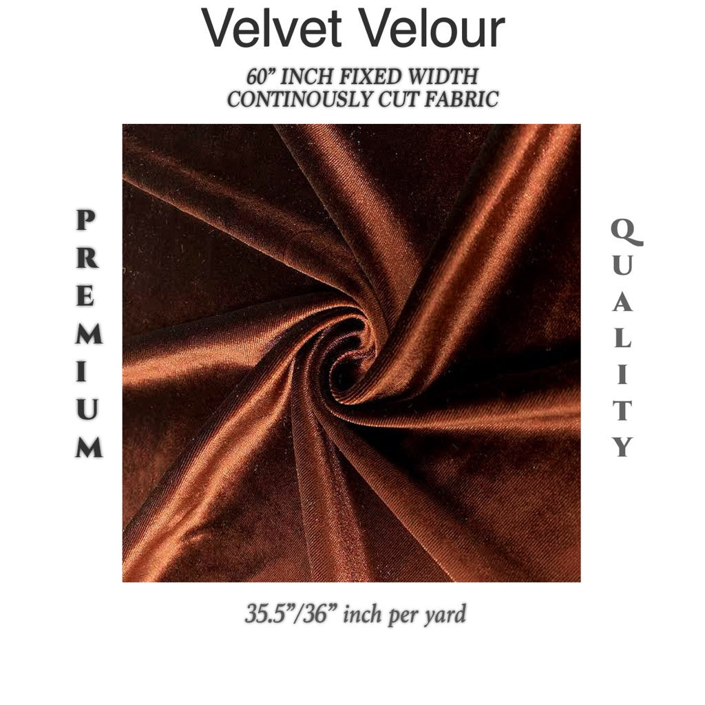 PREMIUM VELVET PER YARD  (CRUSHED STRETCHY VELVET AND VELOUR/SMOOTH ONE-WAY STRETCH VELVET)