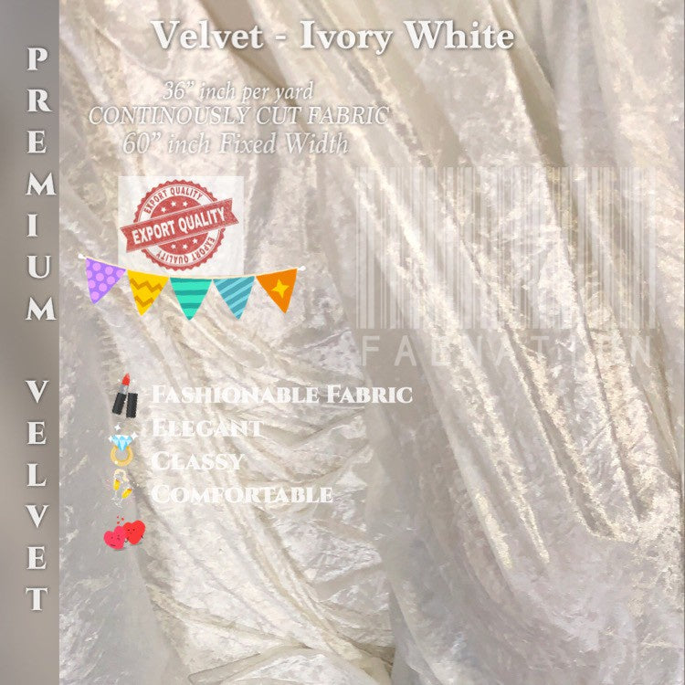 PREMIUM VELVET PER YARD  (CRUSHED STRETCHY VELVET AND VELOUR/SMOOTH ONE-WAY STRETCH VELVET)