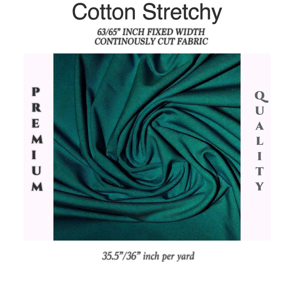 REGULAR COTTON SPANDEX cloth fabric [63"/65" - fixed width] [35"/36" - per yard] WHOLESALE AVAILABLE