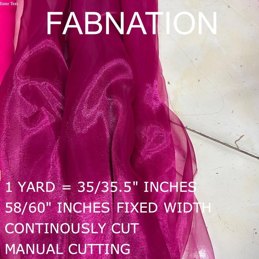 PREMIUM ORGANZA FROSTED per yard fabric 35"/36" per yard - 58"/60" inches FIXED Width WHOLESALE