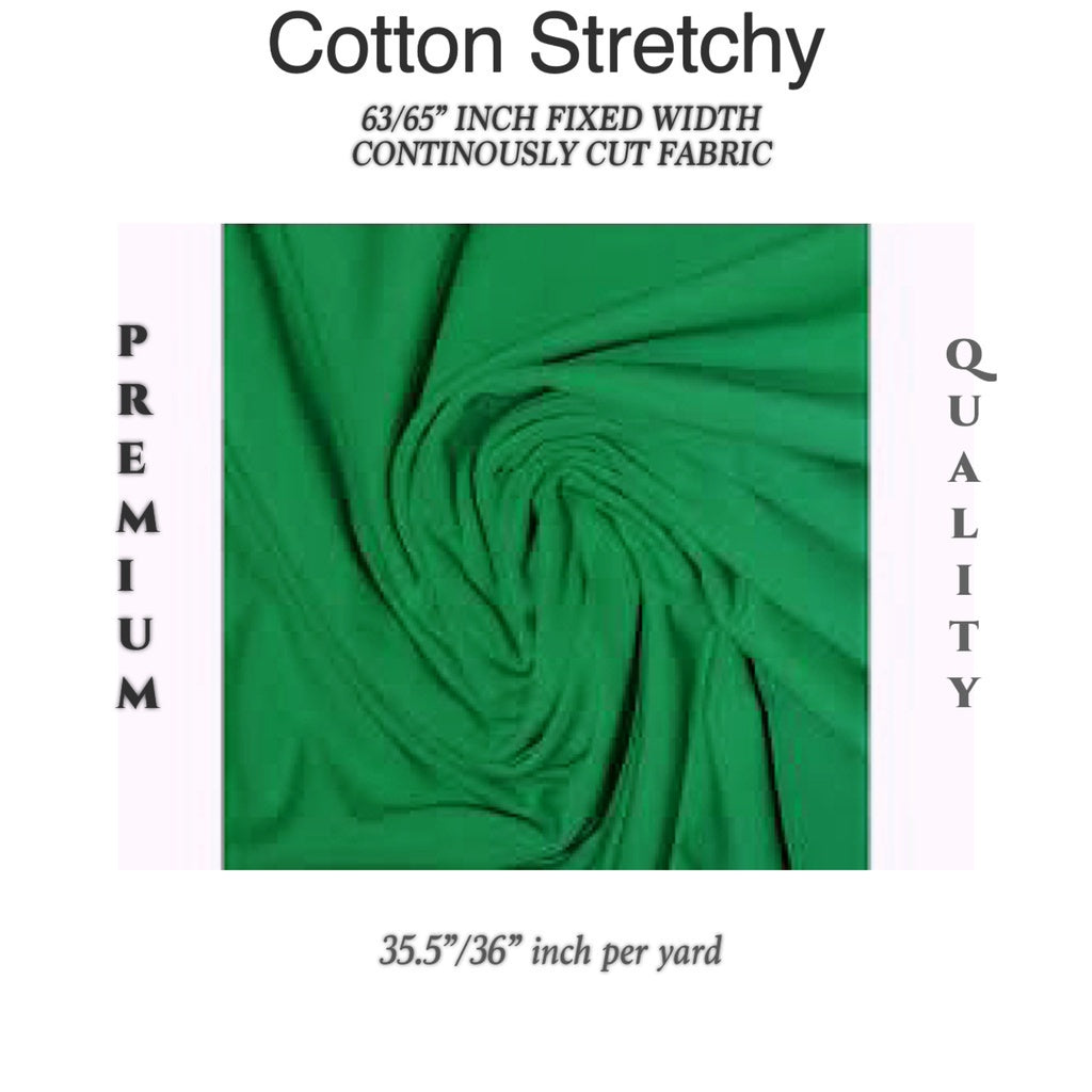 REGULAR COTTON SPANDEX cloth fabric [63"/65" - fixed width] [35"/36" - per yard] WHOLESALE AVAILABLE