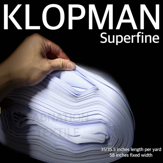 KLOPMAN FABRIC CLOTH RAW TELA 35/35.5 INCHES LENGTH PER YARD 58/60 INCH FIXED WIDTH/ FABNATION