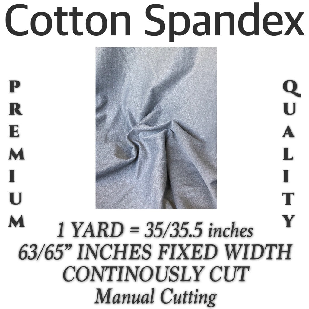 REGULAR COTTON SPANDEX cloth fabric [63"/65" - fixed width] [35"/36" - per yard] WHOLESALE AVAILABLE
