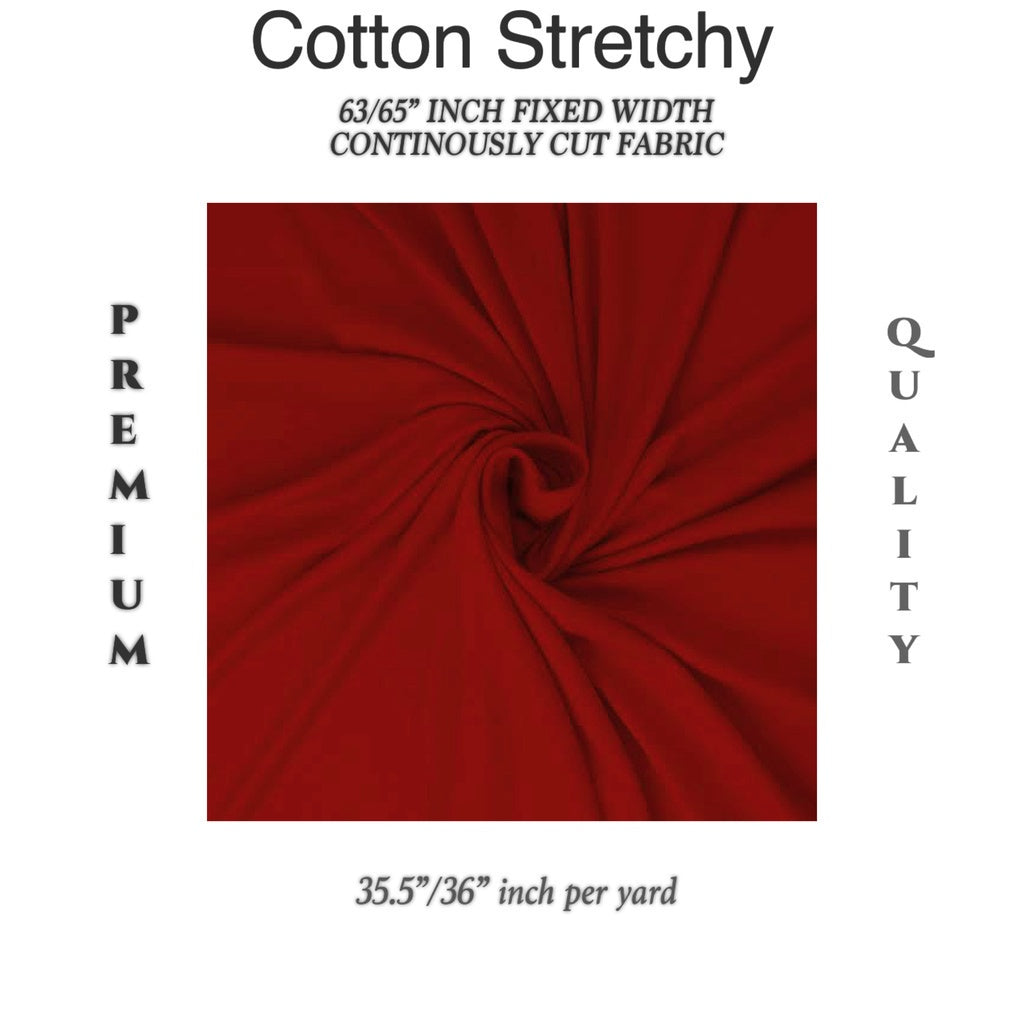 REGULAR COTTON SPANDEX cloth fabric [63"/65" - fixed width] [35"/36" - per yard] WHOLESALE AVAILABLE
