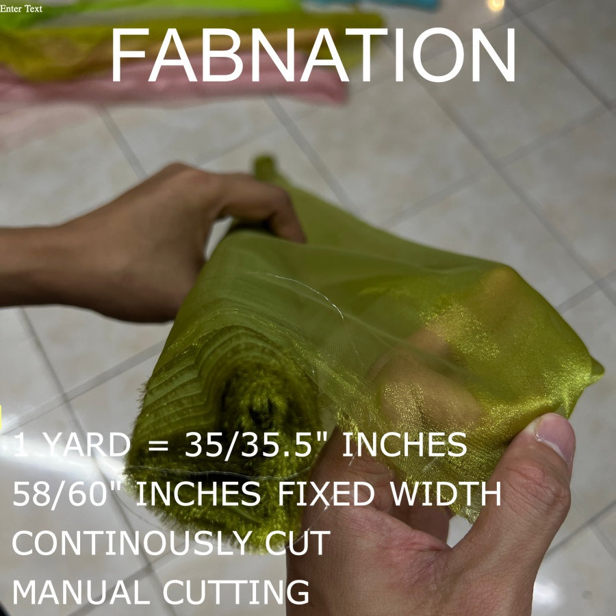 PREMIUM ORGANZA FROSTED per yard fabric 35"/36" per yard - 58"/60" inches FIXED Width WHOLESALE