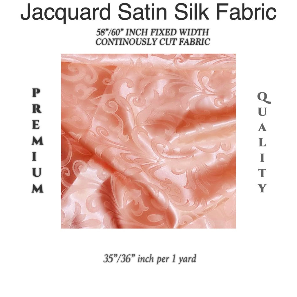PREMIUM JACQUARD SATIN Fabric Cloth Tela per yard Fixed 58-60" Width