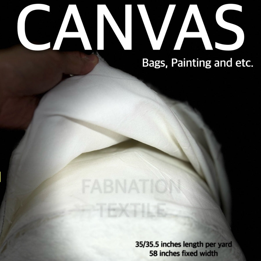 CANVAS FABRIC CLOTH RAW TELA 35/35.5 INCHES LENGTH PER YARD 58/60 INCH FIXED WIDTH/ FABNATION