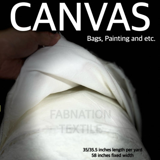 CANVAS FABRIC CLOTH RAW TELA 35/35.5 INCHES LENGTH PER YARD 58/60 INCH FIXED WIDTH/ FABNATION