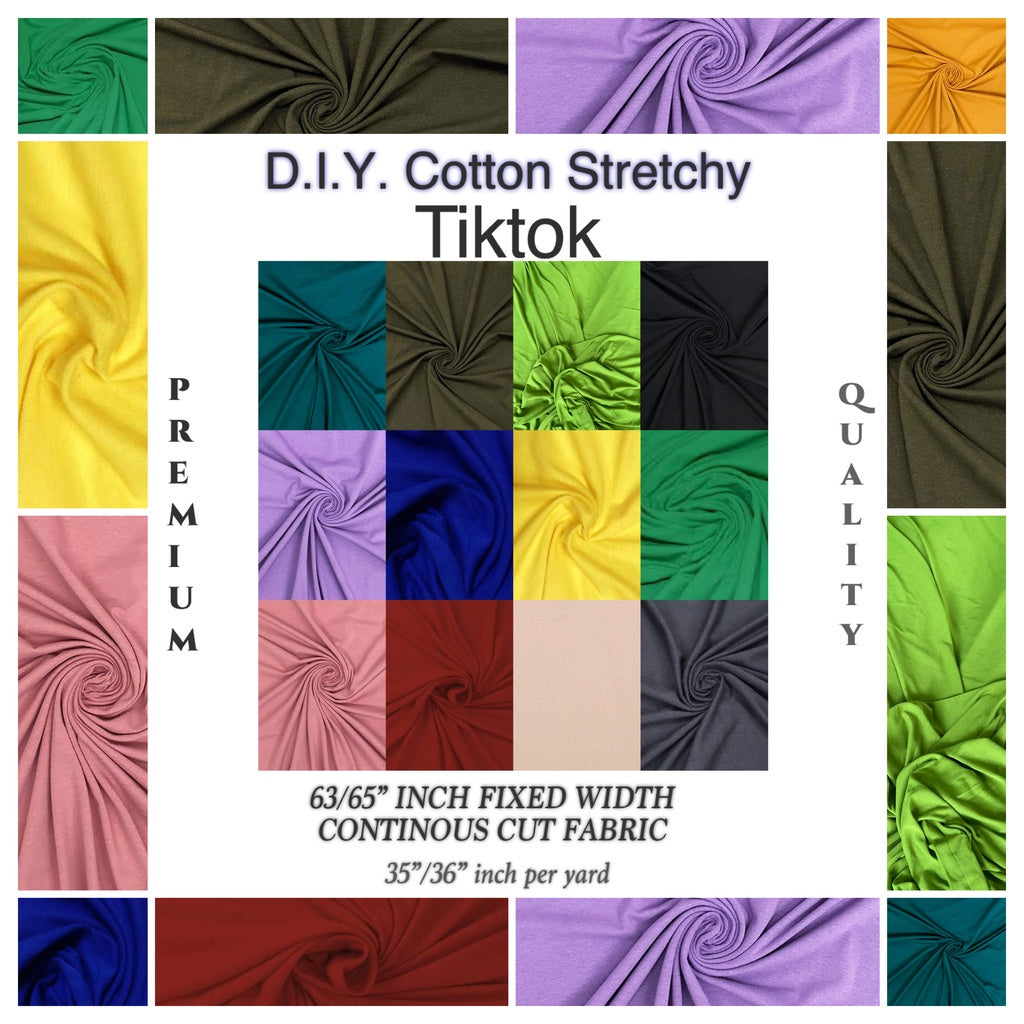 REGULAR COTTON SPANDEX cloth fabric [63"/65" - fixed width] [35"/36" - per yard] WHOLESALE AVAILABLE