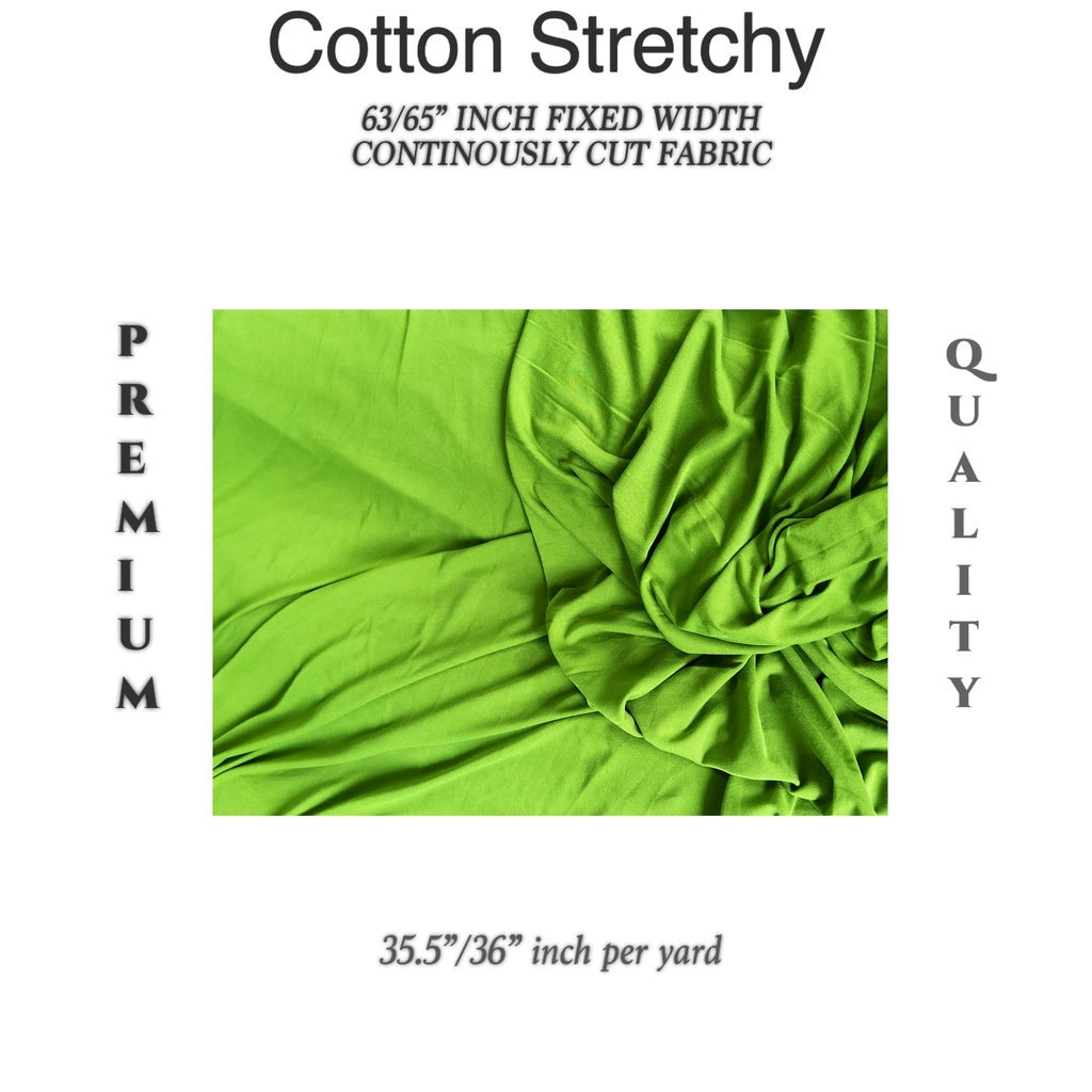 REGULAR COTTON SPANDEX cloth fabric [63"/65" - fixed width] [35"/36" - per yard] WHOLESALE AVAILABLE