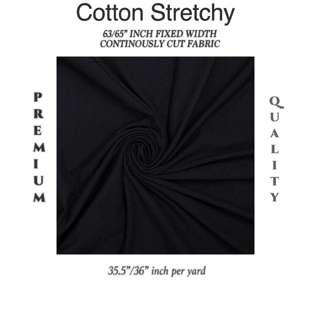 REGULAR COTTON SPANDEX cloth fabric [63"/65" - fixed width] [35"/36" - per yard] WHOLESALE AVAILABLE