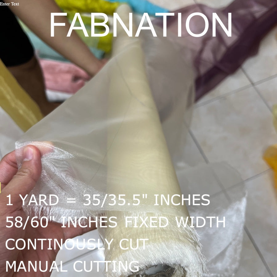 PREMIUM ORGANZA FROSTED per yard fabric 35"/36" per yard - 58"/60" inches FIXED Width WHOLESALE