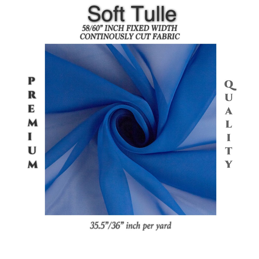PREMIUM SOFT SILK TULLE Per Yard Fixed 60" Width WHOLESALE AVAILABLE / FABNATION TEXTILE