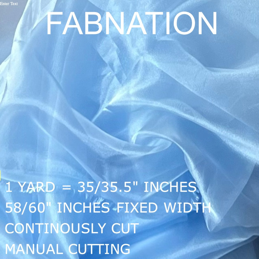 PREMIUM ORGANZA FROSTED per yard fabric 35"/36" per yard - 58"/60" inches FIXED Width WHOLESALE