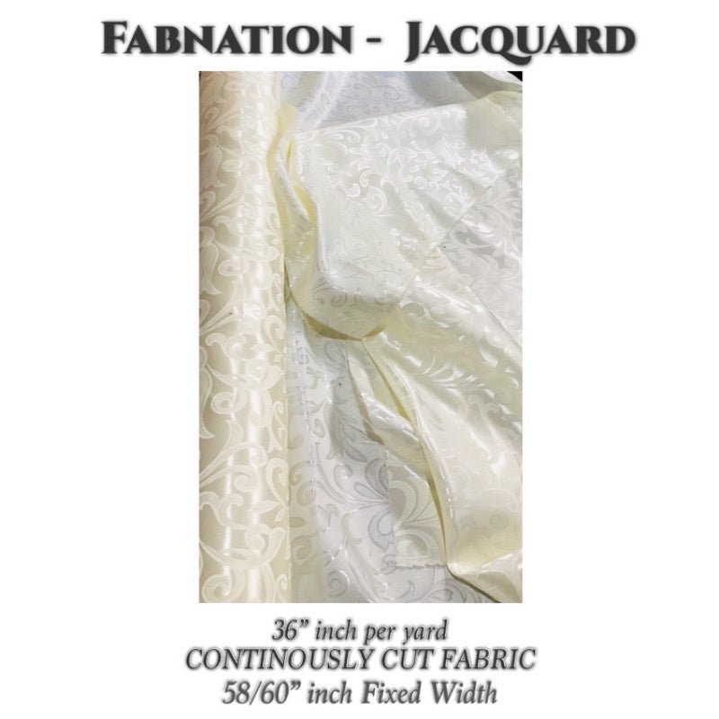 PREMIUM JACQUARD SATIN Fabric Cloth Tela per yard Fixed 58-60" Width