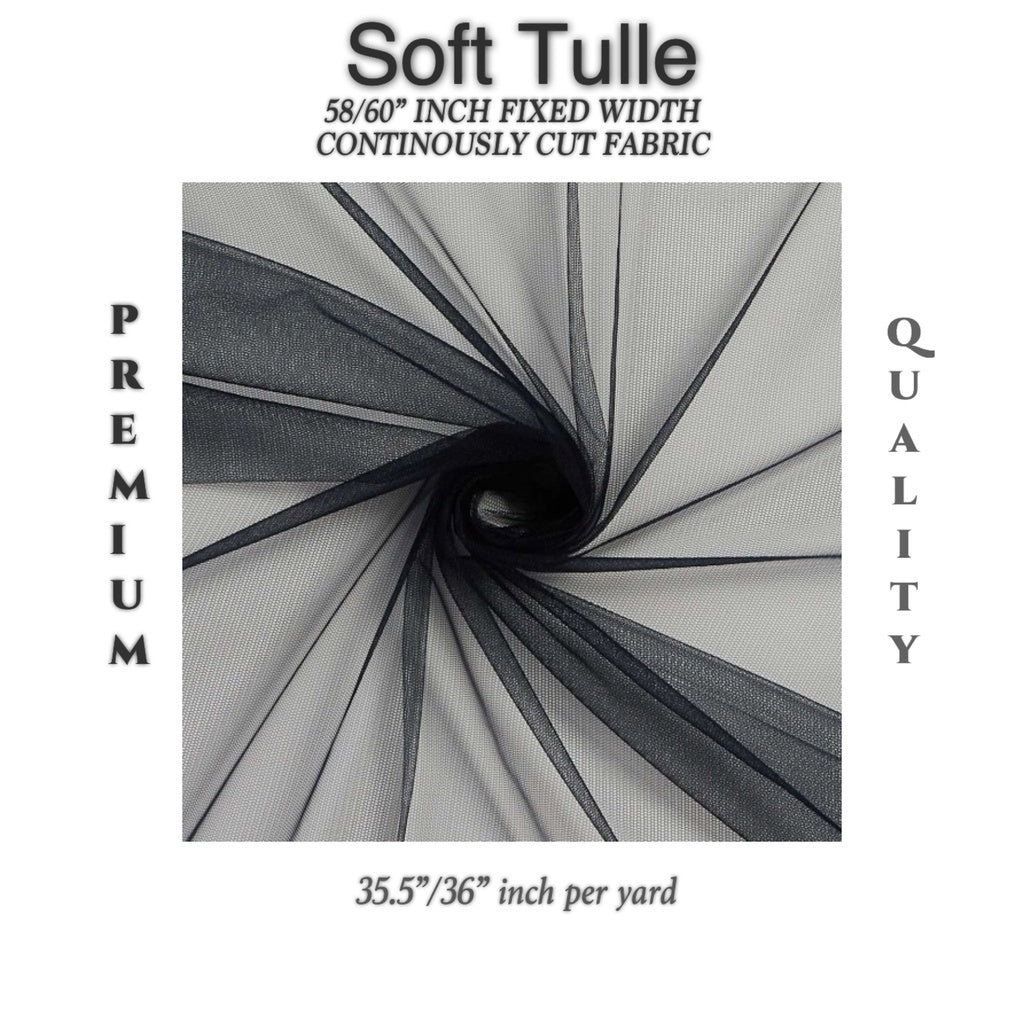 PREMIUM SOFT SILK TULLE Per Yard Fixed 60" Width WHOLESALE AVAILABLE / FABNATION TEXTILE