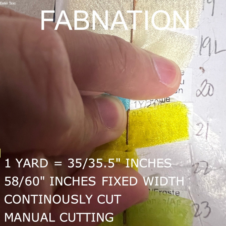 PREMIUM ORGANZA FROSTED per yard fabric 35"/36" per yard - 58"/60" inches FIXED Width WHOLESALE