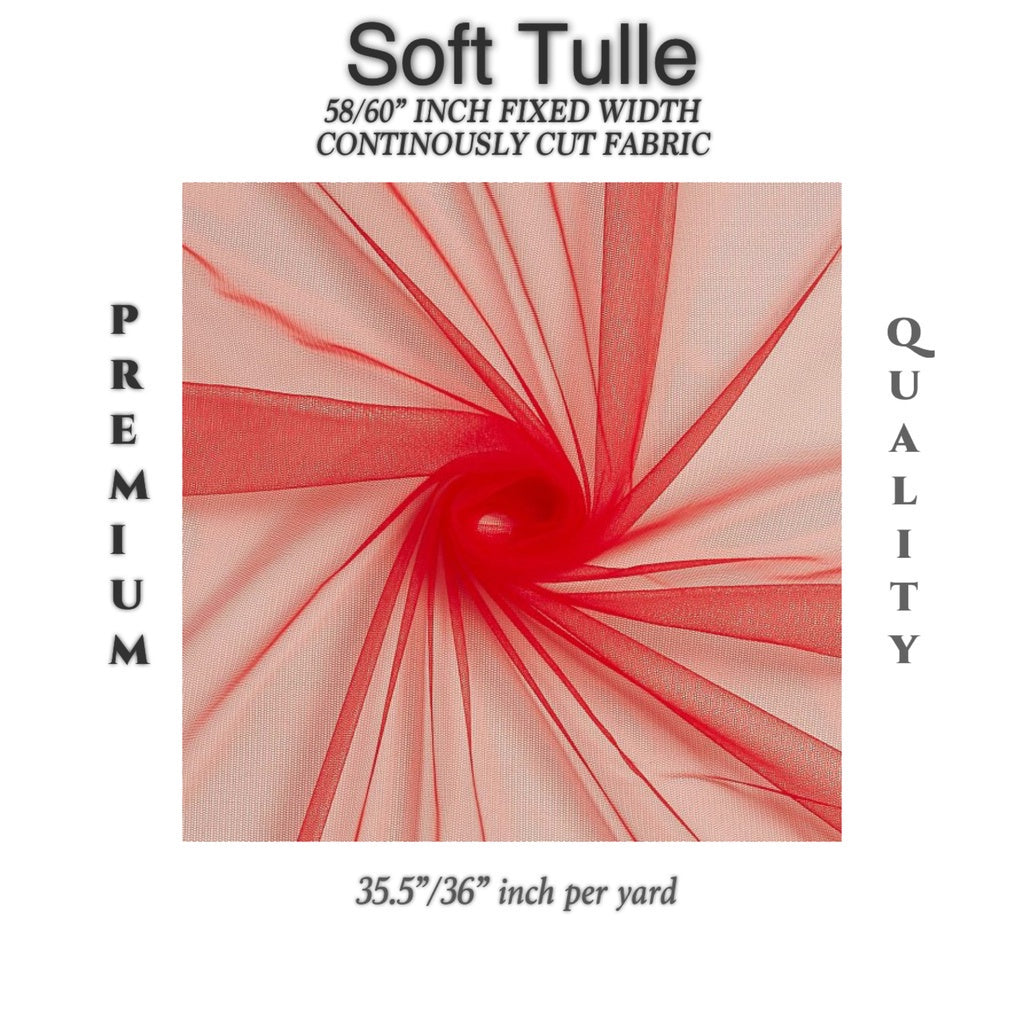 PREMIUM SOFT SILK TULLE Per Yard Fixed 60" Width WHOLESALE AVAILABLE / FABNATION TEXTILE