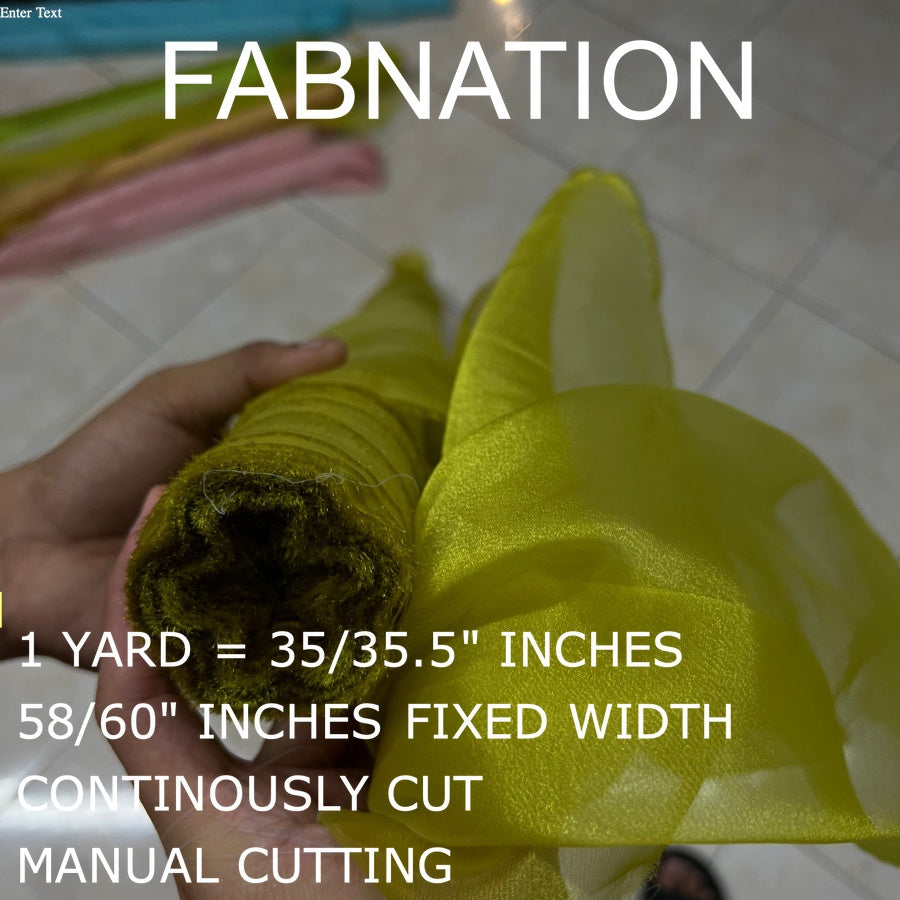 PREMIUM ORGANZA FROSTED per yard fabric 35"/36" per yard - 58"/60" inches FIXED Width WHOLESALE