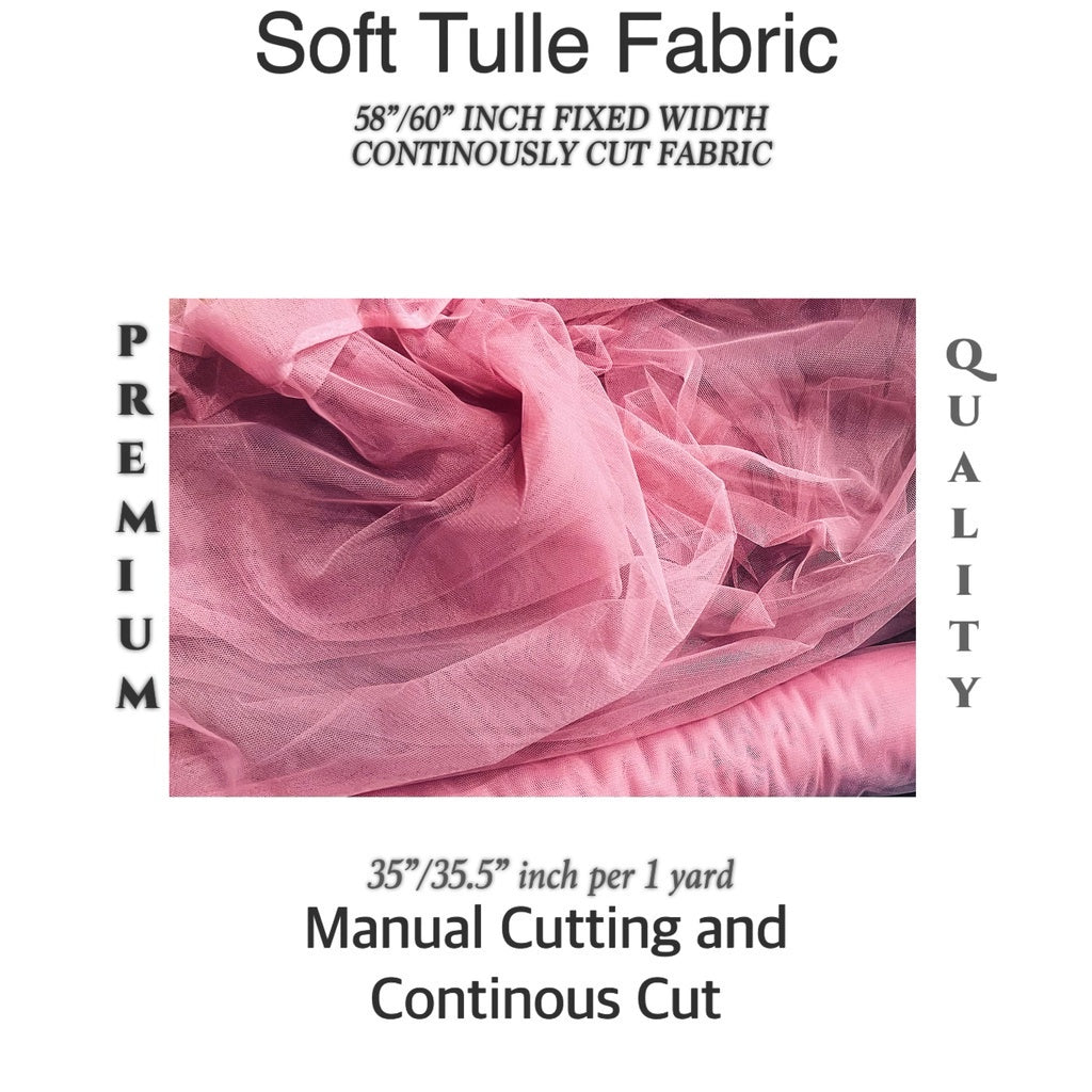 PREMIUM SOFT SILK TULLE Per Yard Fixed 60" Width WHOLESALE AVAILABLE / FABNATION TEXTILE