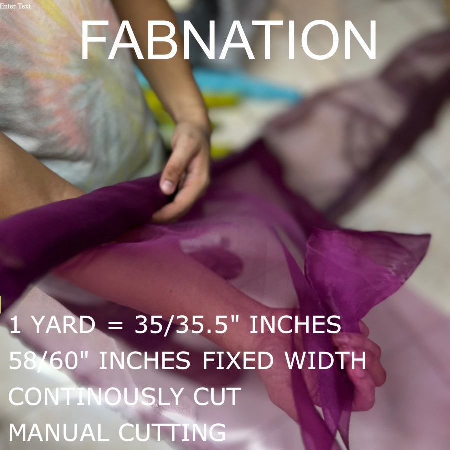 PREMIUM ORGANZA FROSTED per yard fabric 35"/36" per yard - 58"/60" inches FIXED Width WHOLESALE