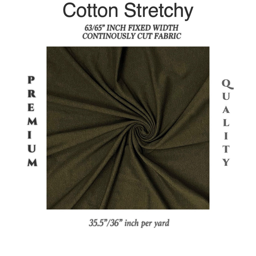 REGULAR COTTON SPANDEX cloth fabric [63"/65" - fixed width] [35"/36" - per yard] WHOLESALE AVAILABLE