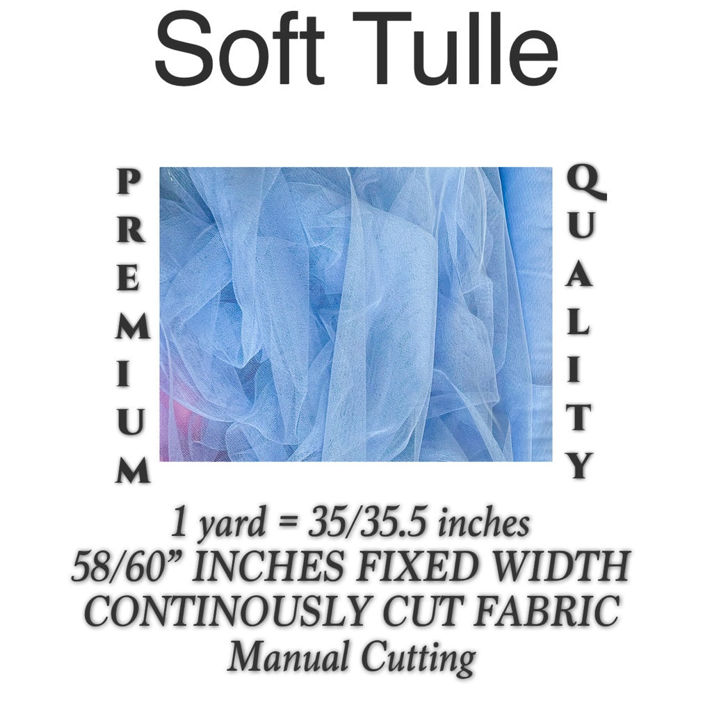 PREMIUM SOFT SILK TULLE Per Yard Fixed 60" Width WHOLESALE AVAILABLE / FABNATION TEXTILE