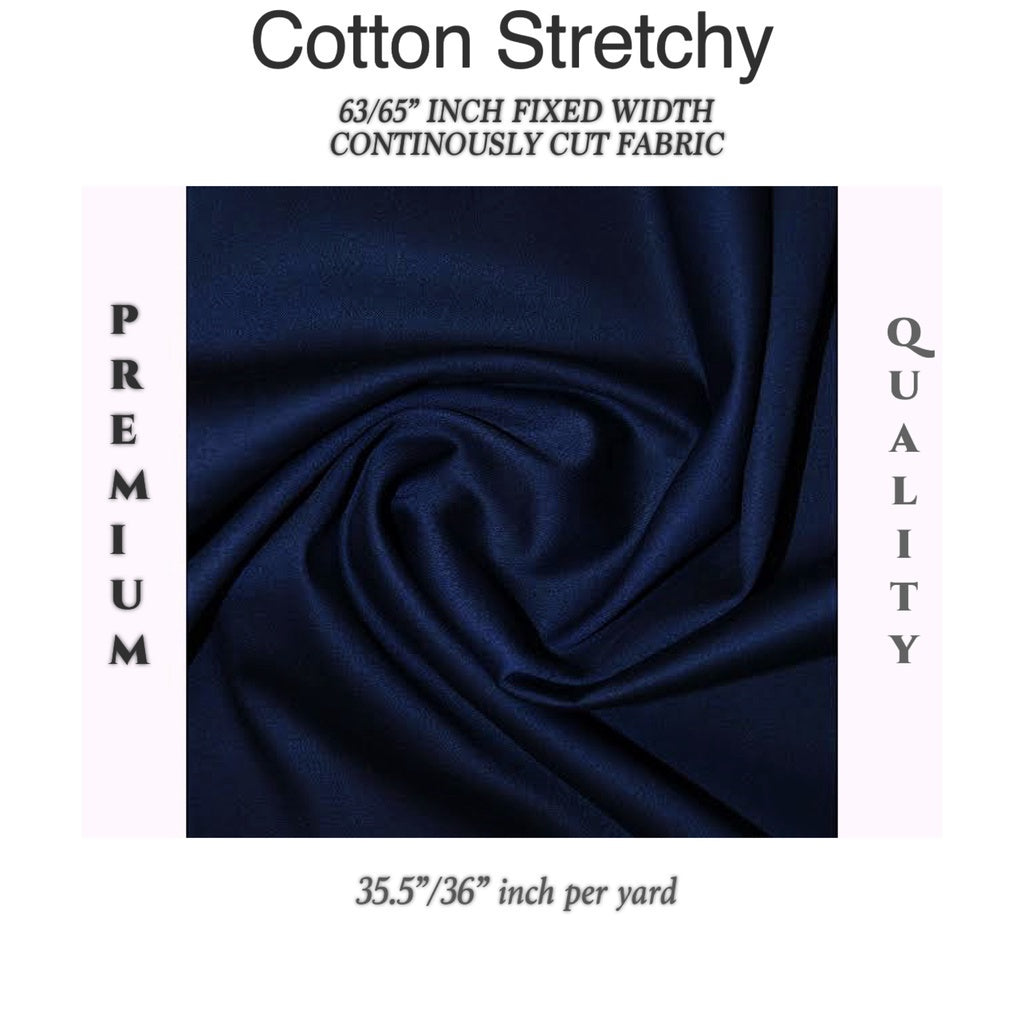 REGULAR COTTON SPANDEX cloth fabric [63"/65" - fixed width] [35"/36" - per yard] WHOLESALE AVAILABLE