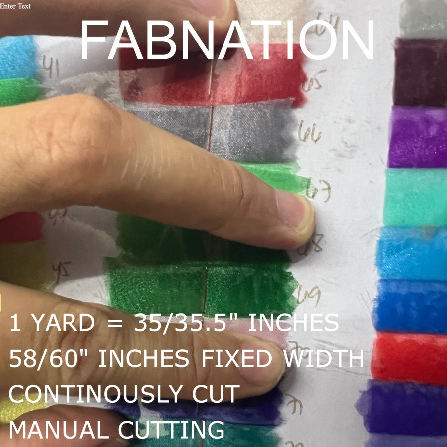PREMIUM ORGANZA FROSTED per yard fabric 35"/36" per yard - 58"/60" inches FIXED Width WHOLESALE