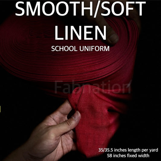 SMOOTH&SOFT COTTON LINEN SCHOOL UNIFORM FABRIC 35/35.5 INCHES LENGTH PER YARD 59 INCH FIXED WIDTH