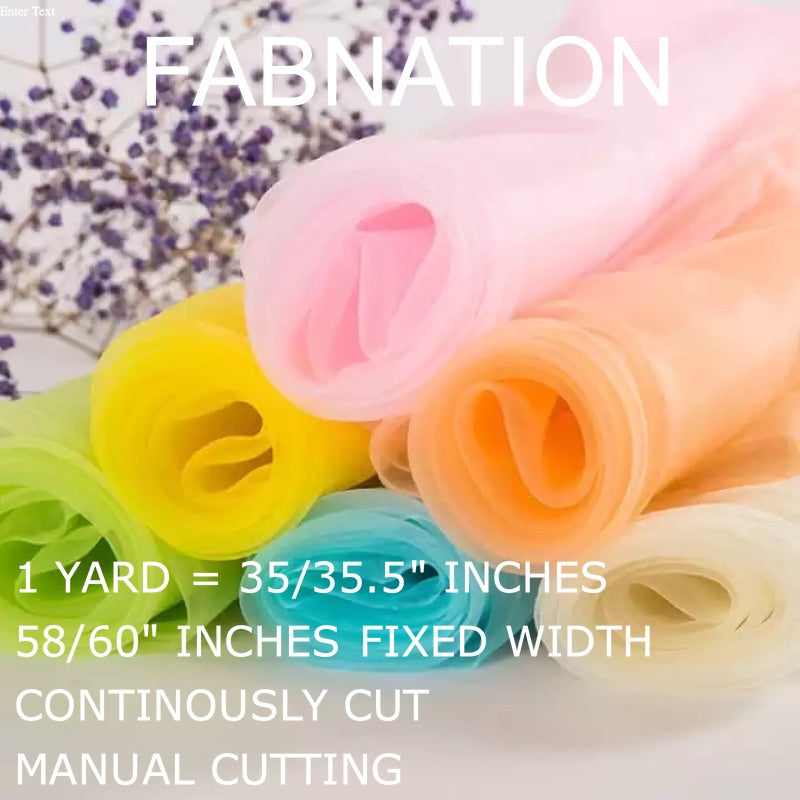 PREMIUM ORGANZA FROSTED per yard fabric 35"/36" per yard - 58"/60" inches FIXED Width WHOLESALE