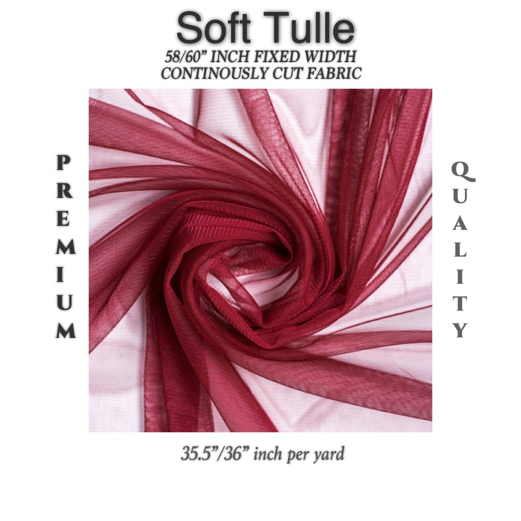 PREMIUM SOFT SILK TULLE Per Yard Fixed 60" Width WHOLESALE AVAILABLE / FABNATION TEXTILE