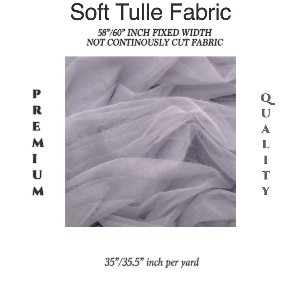 PREMIUM SOFT SILK TULLE Per Yard Fixed 60" Width WHOLESALE AVAILABLE / FABNATION TEXTILE