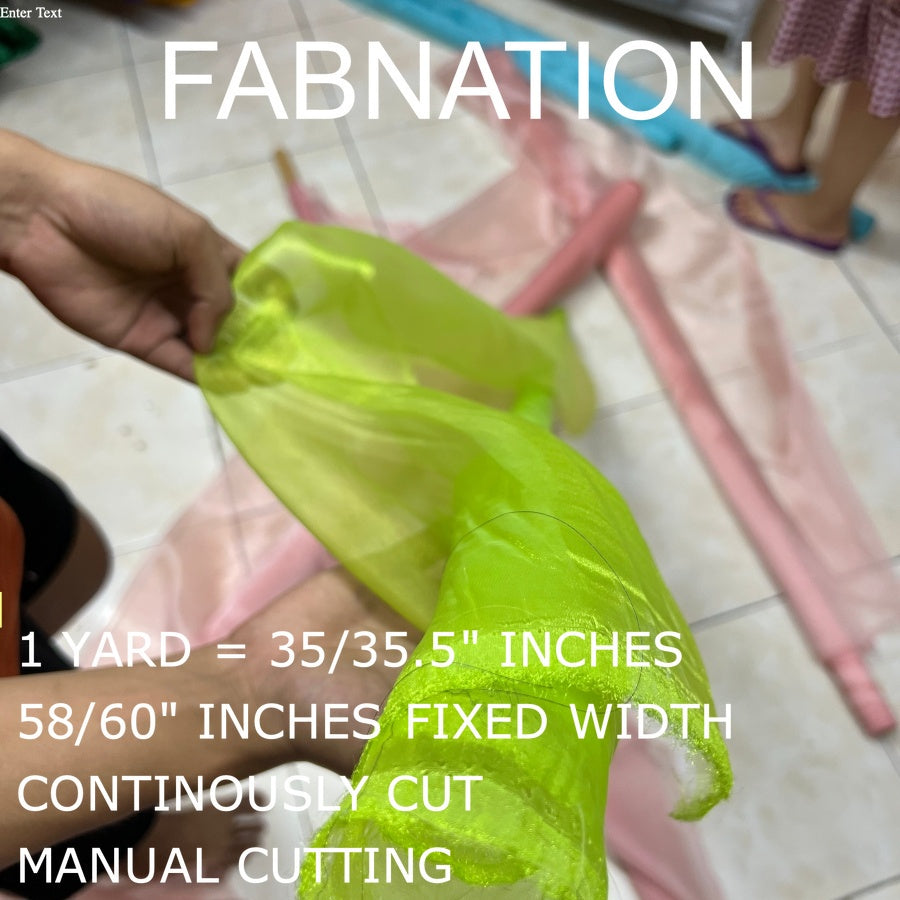 PREMIUM ORGANZA FROSTED per yard fabric 35"/36" per yard - 58"/60" inches FIXED Width WHOLESALE