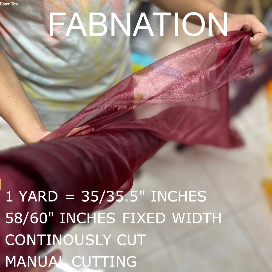 PREMIUM ORGANZA FROSTED per yard fabric 35"/36" per yard - 58"/60" inches FIXED Width WHOLESALE