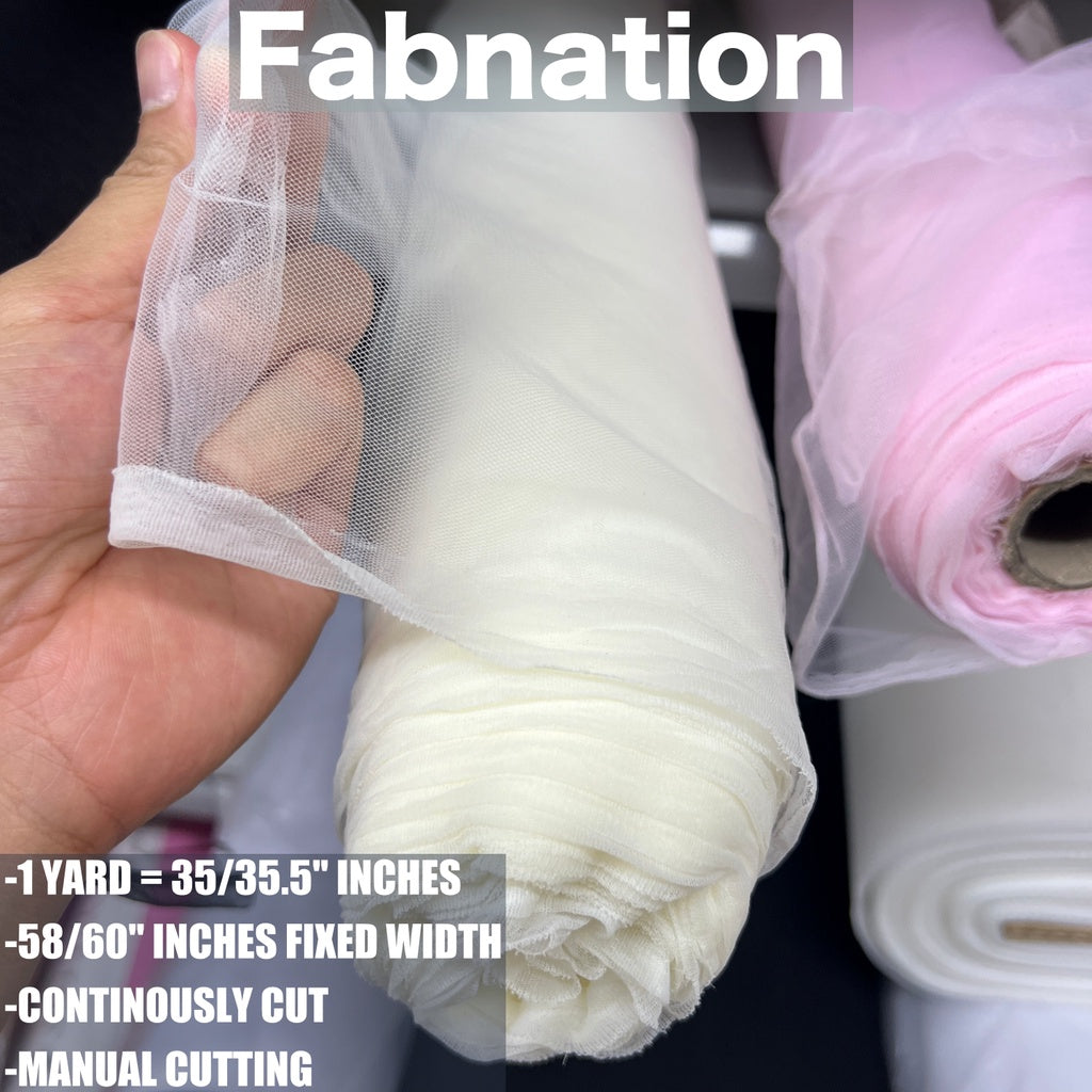 AMERICAN FINE  TULLE FABRIC PER YARD 35/35.5 INCHES PER YARD 63/61 INCHES FIXED WIDTH / FABNATION