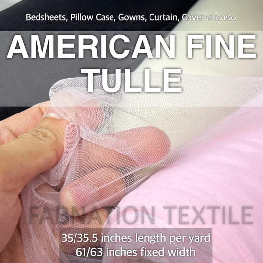 AMERICAN FINE  TULLE FABRIC PER YARD 35/35.5 INCHES PER YARD 63/61 INCHES FIXED WIDTH / FABNATION