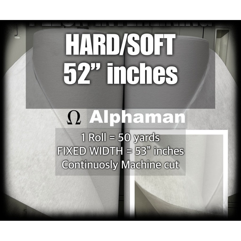 PELON PER ROLL  50 yards OR Fixed Width AND  53 inches Interlining Alphaman