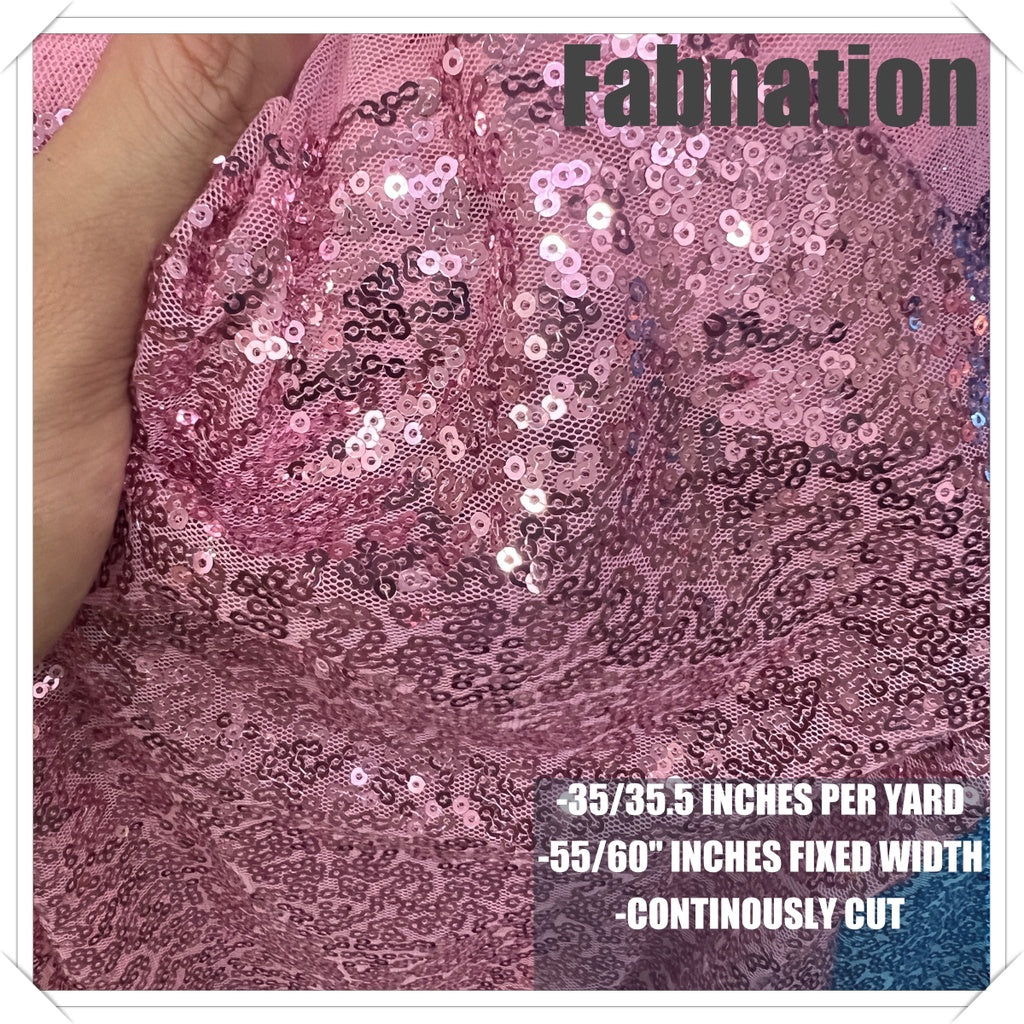 Fully Sequins Tulle Sequence Fabric 54/60 Inches Width For Backdrop, Table Cloth and Gown Per Yard