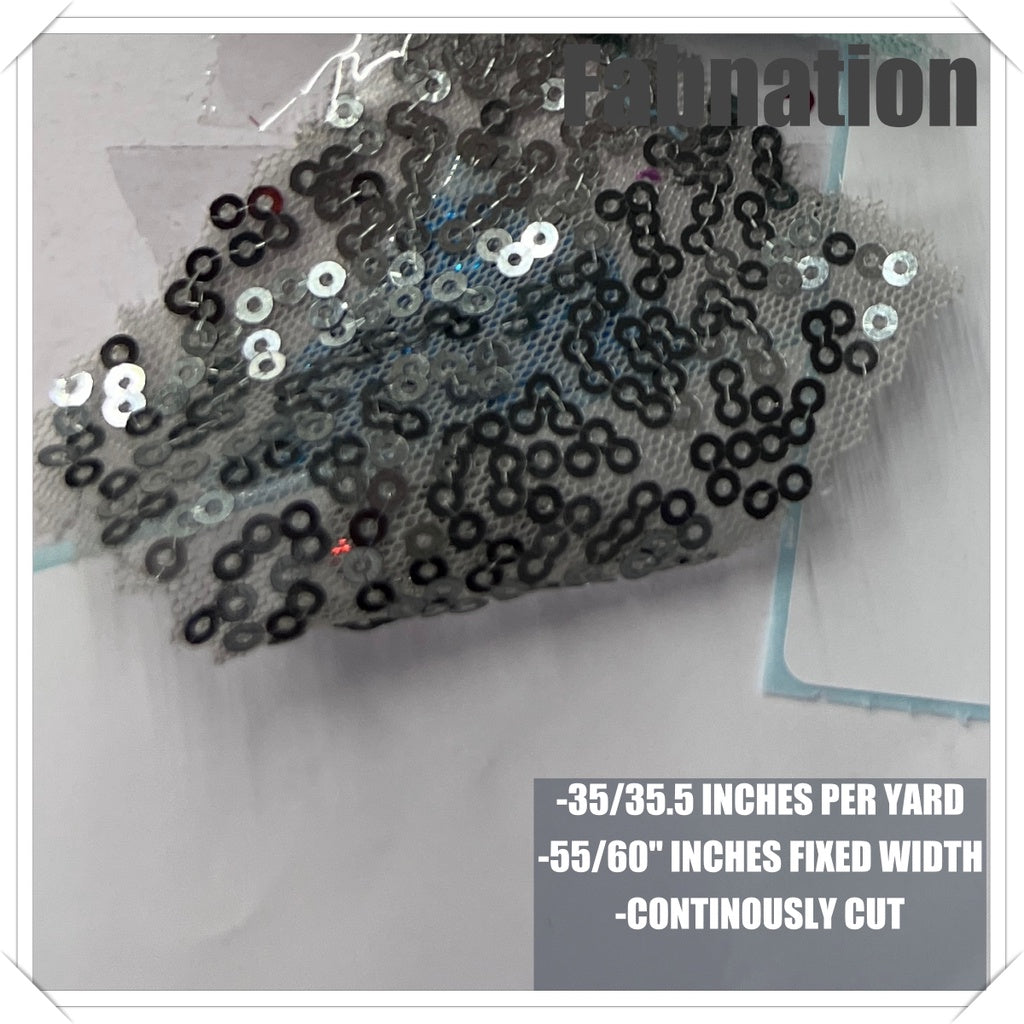 Fully Sequins Tulle Sequence Fabric 54/60 Inches Width For Backdrop, Table Cloth and Gown Per Yard