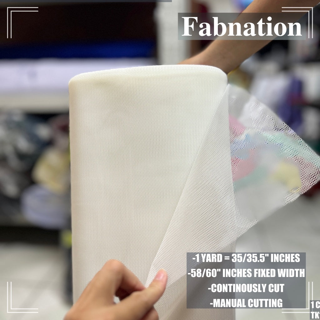 SUPER HARD TULLE PER YARD FABRIC 35/35.5 INCHES PER YARD 58/60 INCHES FIXED WIDTH / FABNATION
