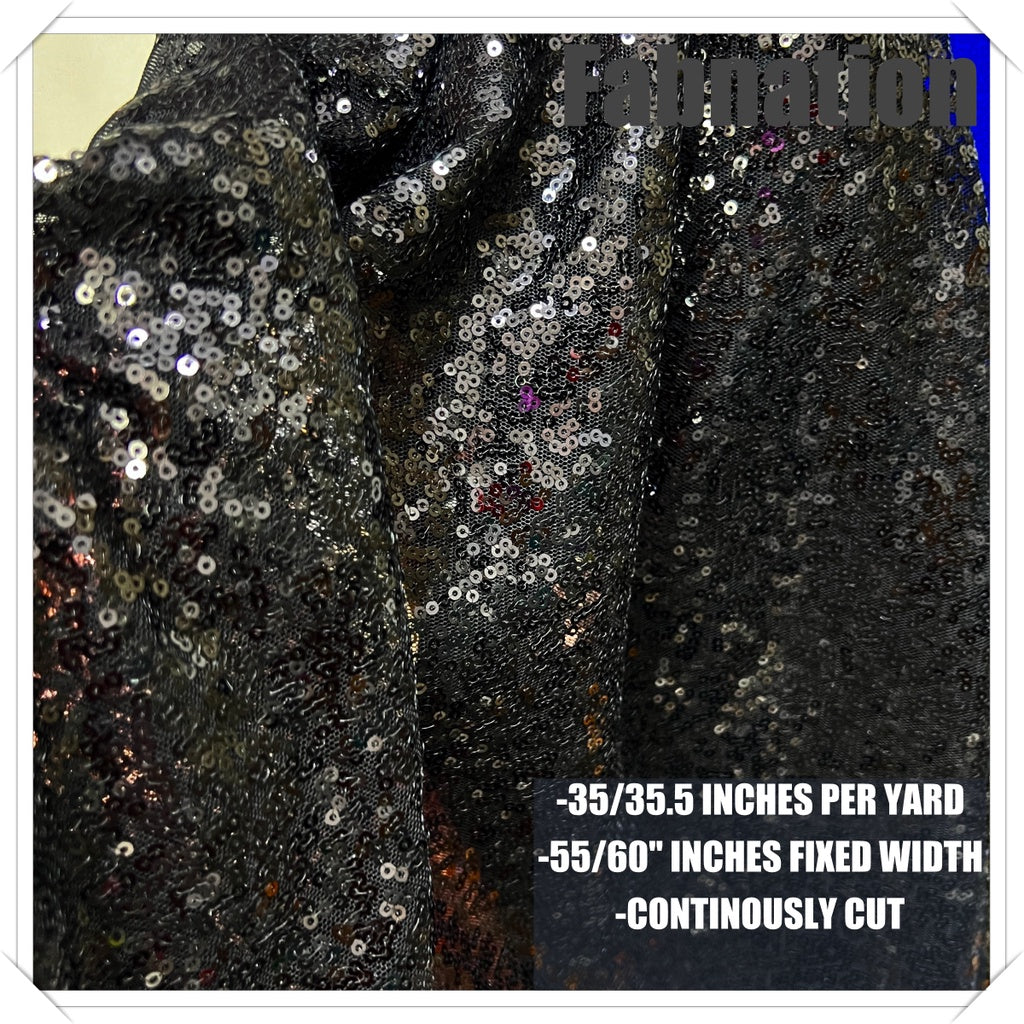 Fully Sequins Tulle Sequence Fabric 54/60 Inches Width For Backdrop, Table Cloth and Gown Per Yard